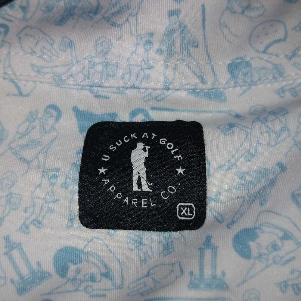 U Suck At Golf "Happy Place" Polo Shirt.